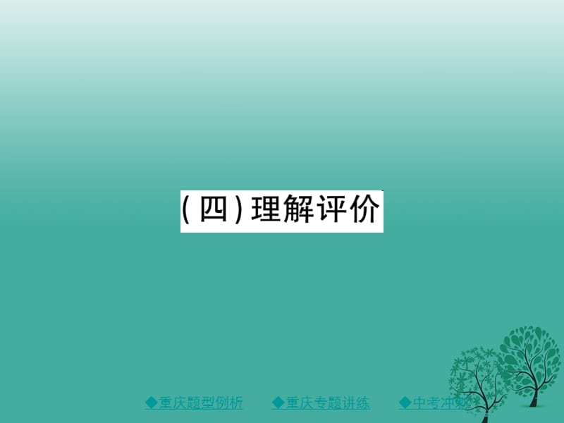 中考语文总复习第1部分语文知识及运用专题12（4）理解评价课件_第1页