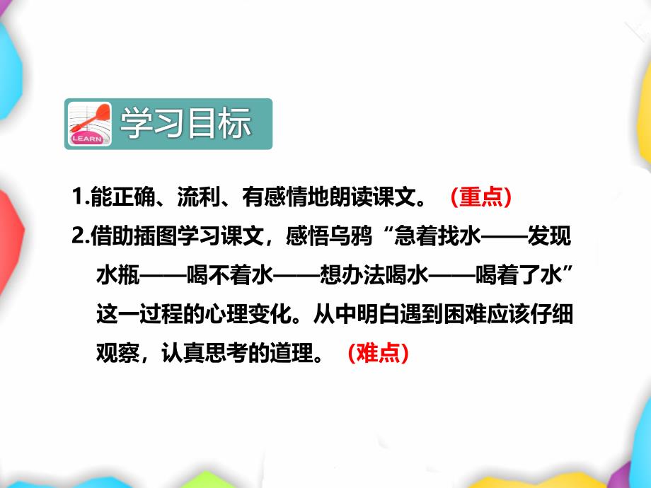 最新人教部编版一年级语文上册13.乌鸦喝水【第2课时】优质课件_第2页