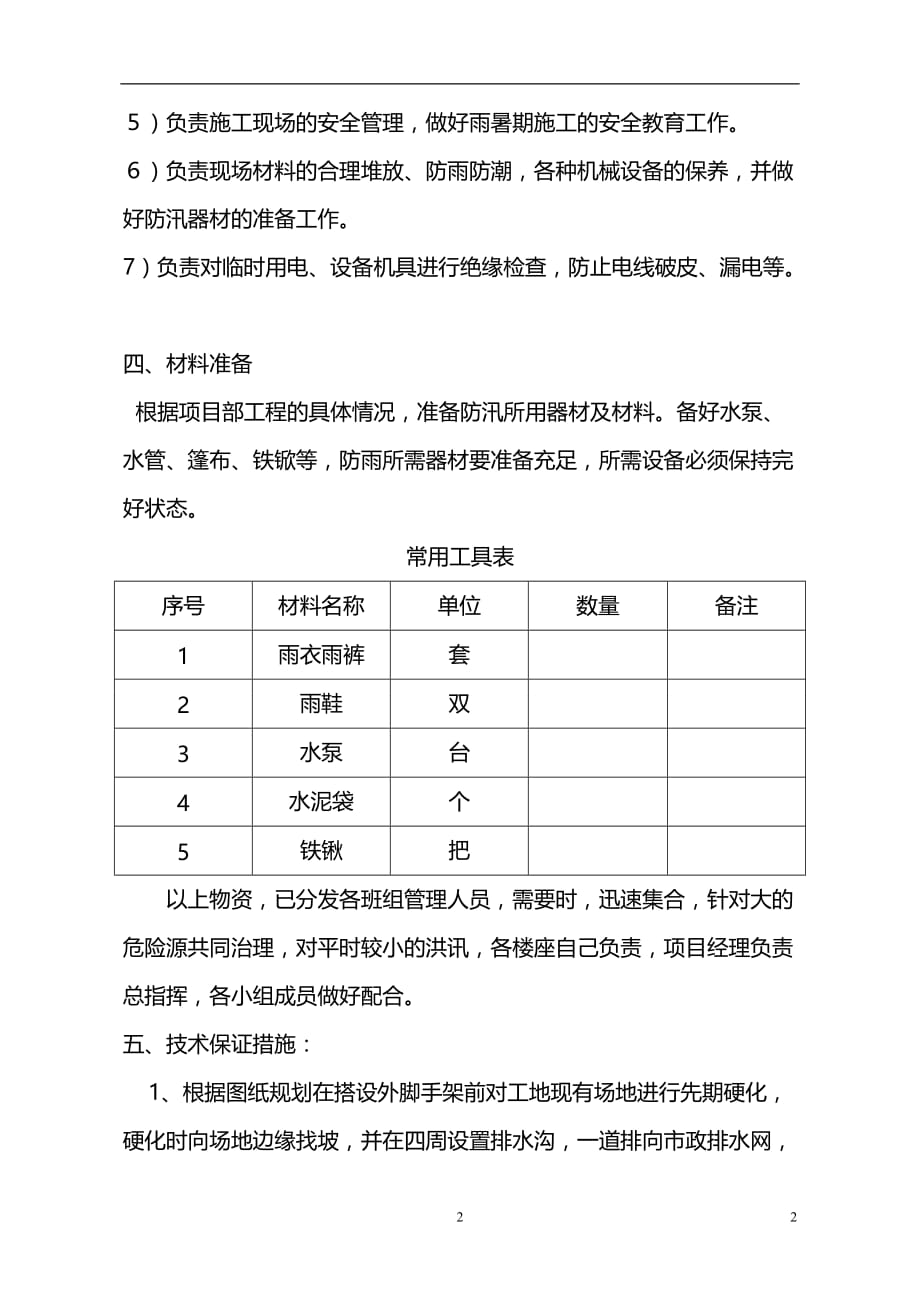 （2020年7月整理）建筑工地防汛应急预案.doc_第2页