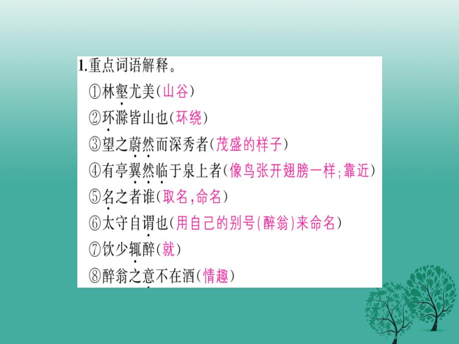 中考语文基础训练默写十四47《醉翁亭记》复习课件_第3页