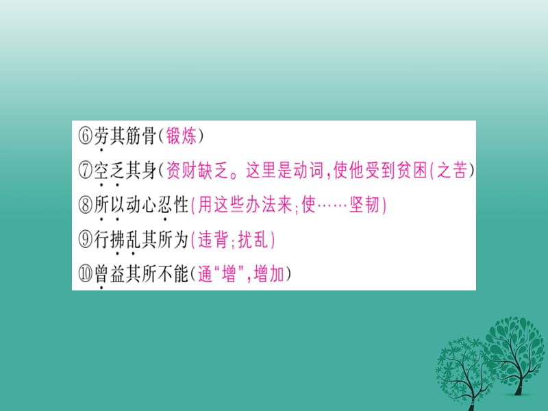 中考语文基础训练默写四《生于忧患死于安乐》复习课件_第4页