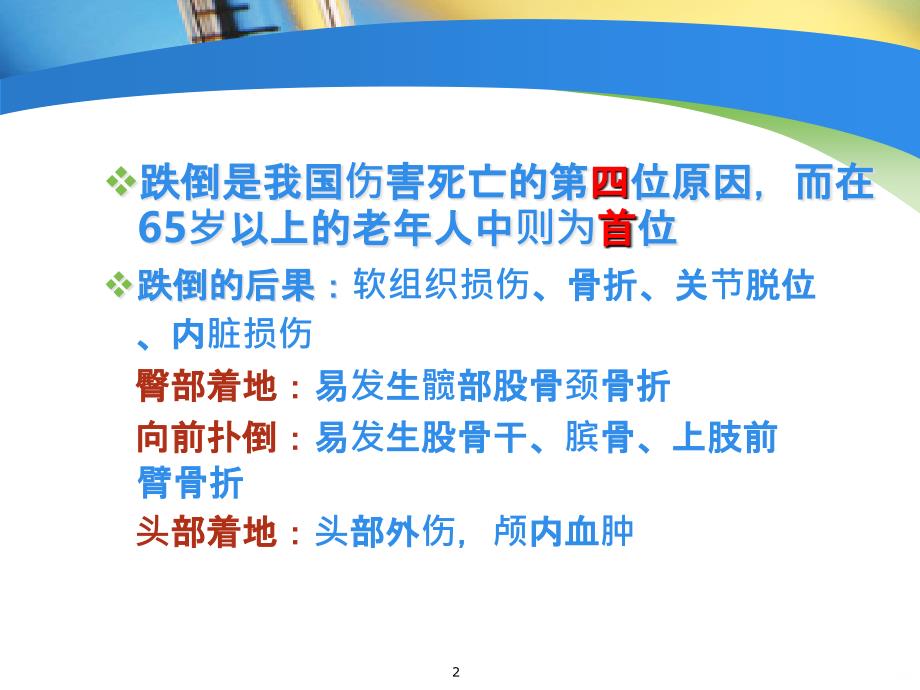 住院跌倒老人的健康教育PPT课件_第2页