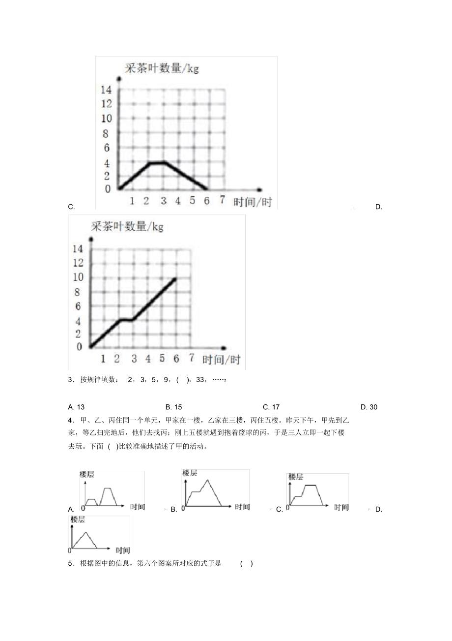 (必考题)小学数学六年级上册第八单元数学广角—数与形检测题(有答案解析)(4)_第2页