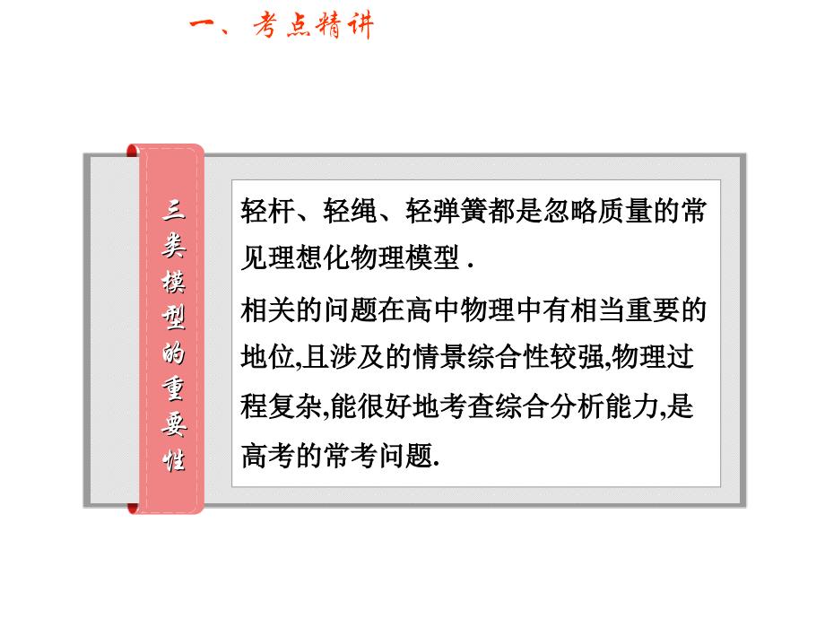 高考物理广东专用大一轮复习精讲课件数字资料包209物理建模轻杆轻绳轻弹簧模型_第3页