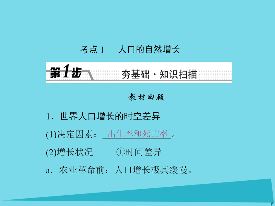 （新课标）2017届高考地理一轮复习 第六章 人口的变化 第1讲 人口的数量变化 人口的合理容量课件_第3页