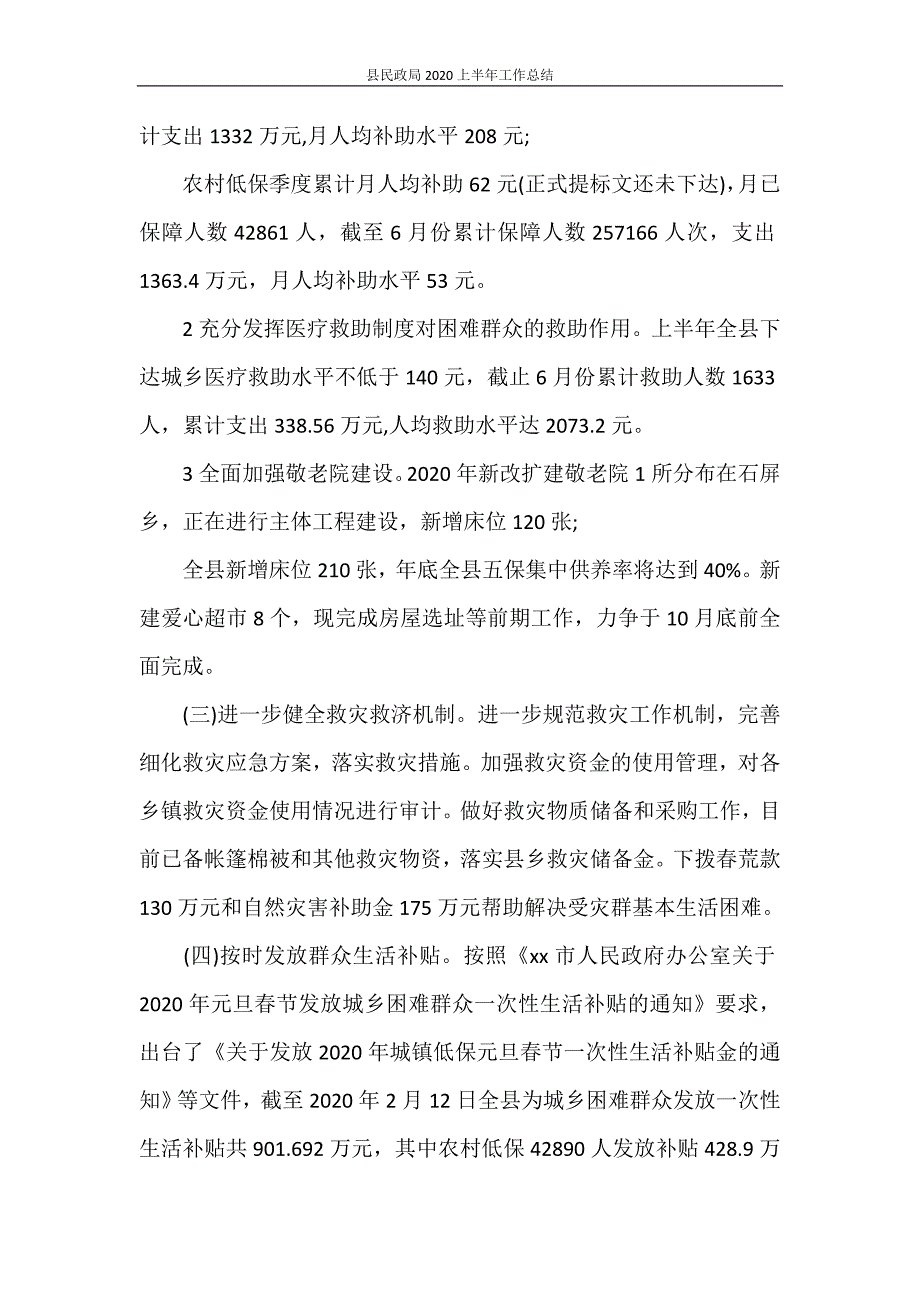 县民政局2020上半年工作总结_第2页