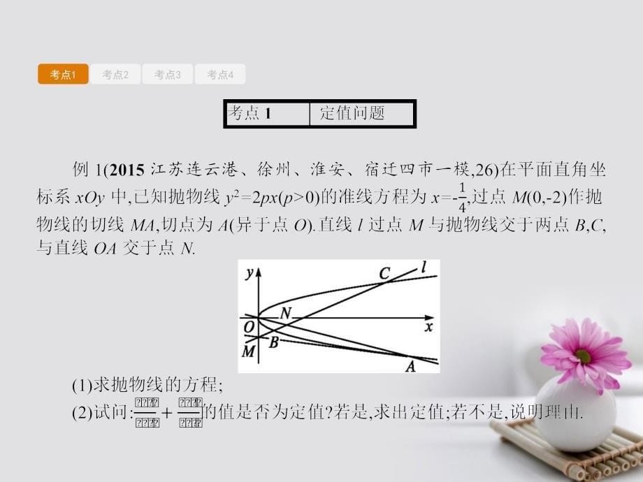 福建省福清市2017届高考数学二轮复习 第三讲 圆锥曲线的综合应用课件_第5页