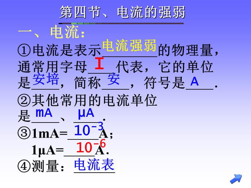 (课堂教学课件）人教版八年级上册物理4电流表电流的强弱_第5页