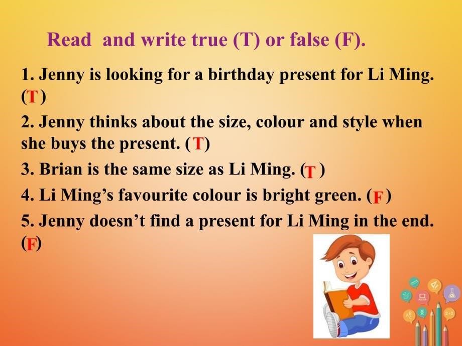 八年级英语上册 Unit 3 Families Celebrate Together Lesson 15 A Present for Li Ming课件 （新版）冀教版_第5页