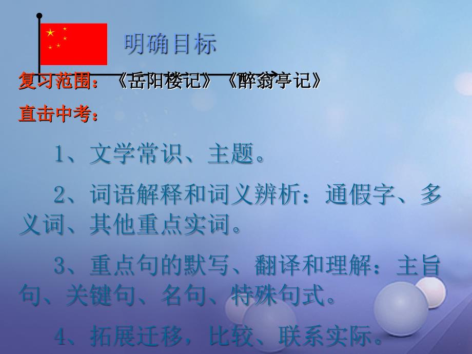 甘肃省临泽县九年级语文上册 5 岳阳楼记 醉翁亭记课件 北师大版_第4页