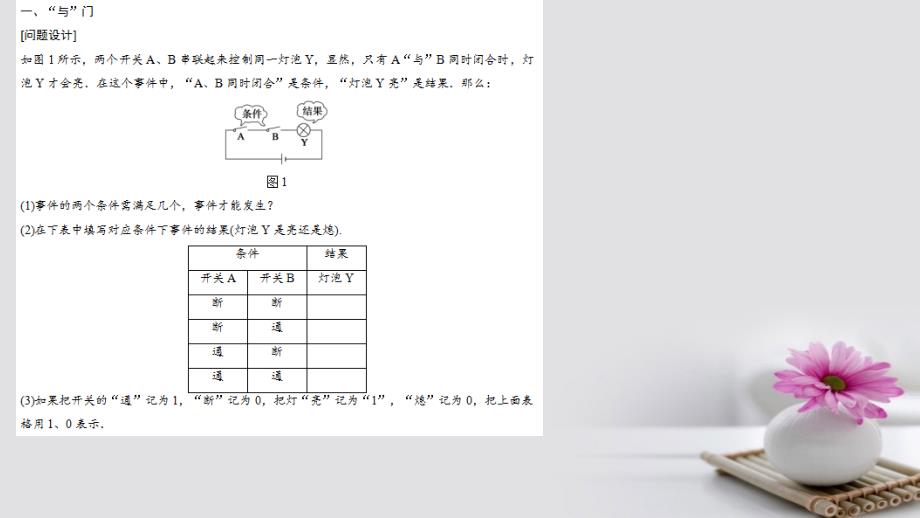 河北省石家庄市高中物理 第二章 恒定电流 2.11 简单的逻辑电路课件 新人教版选修3-1_第4页