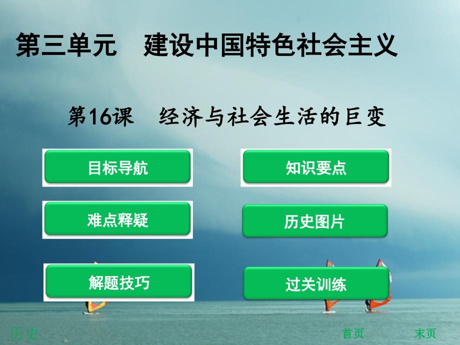 2017-2018学年八年级历史下册 第3单元 建设中国特色社会主义 第16课 经济与社会生活的巨变课件 北师大版_第1页