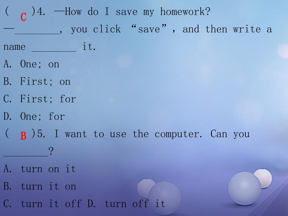 2017-2018学年七年级英语上册 Module 7 Computers课后作业课件 （新版）外研版_第4页