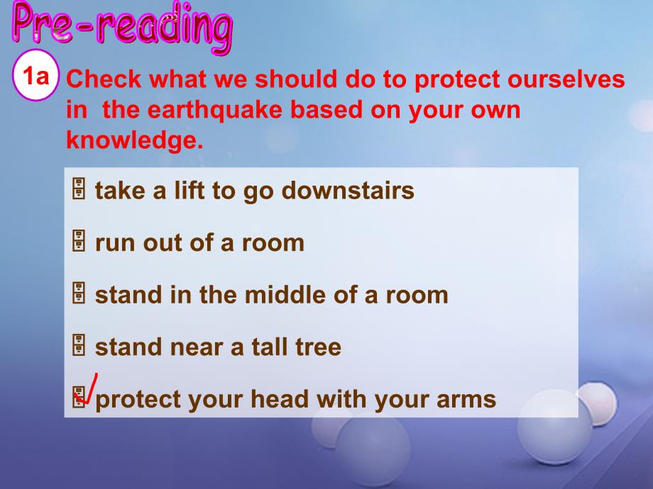 八年级英语上册 Unit 4 Our World Topic 2 How can we protect ourselves from the earthquake Section C教学课件 （新版）仁爱版_第2页