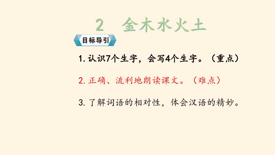 最新部编版小学一年级上册语文2 金木水火土 课件5_第2页