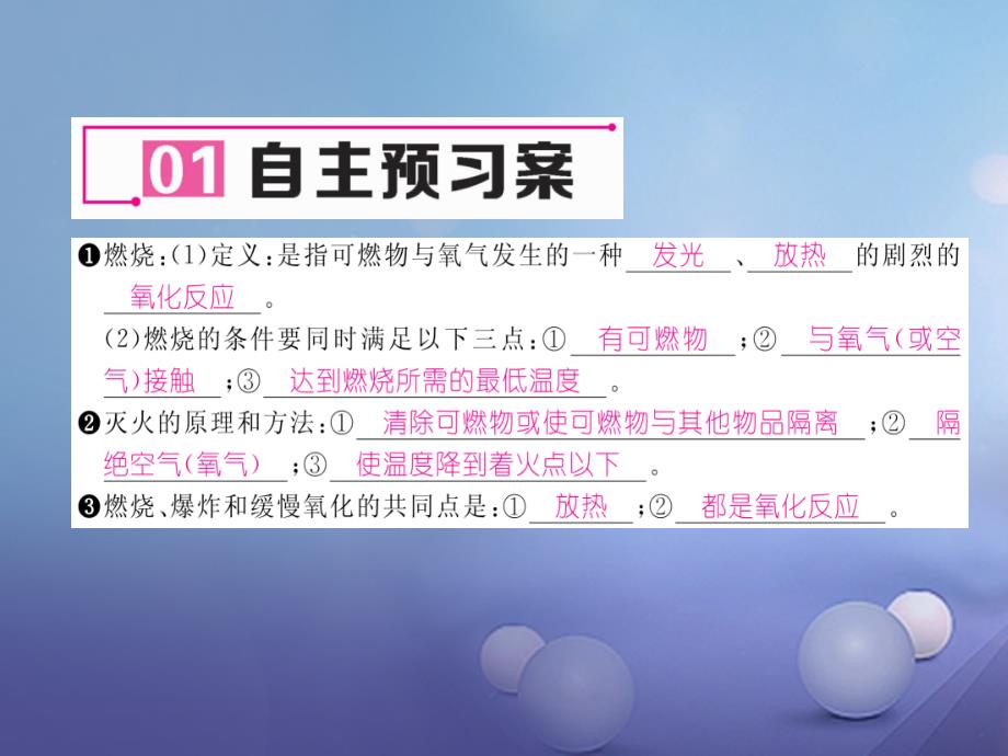 （贵阳专版）2017年秋九年级化学上册 第7单元 燃料及其利用 课题1 燃烧和灭火作业课件 （新版）新人教版_第4页