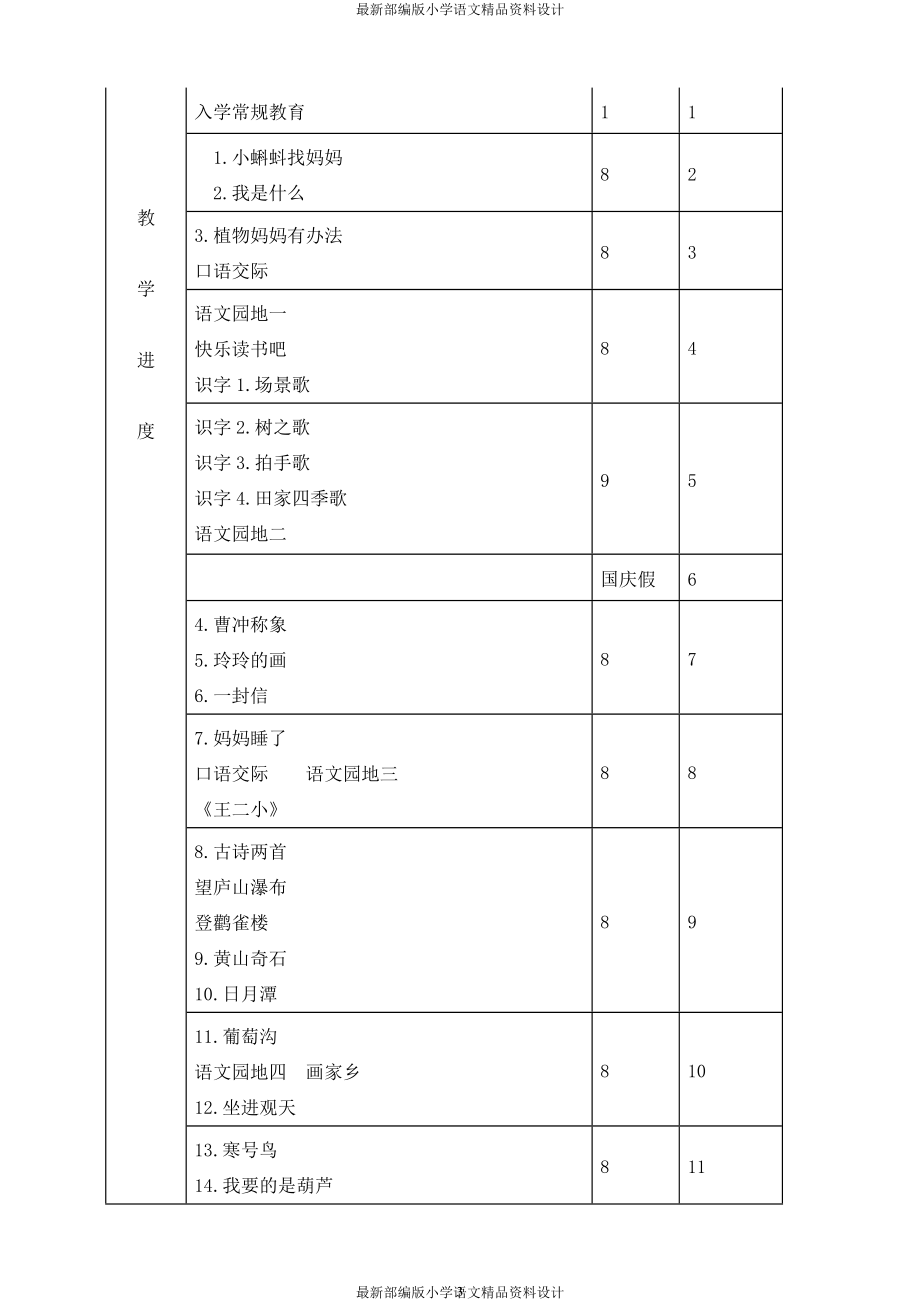 最新人教部编版小学二年级上册语文全册教学设计_第3页