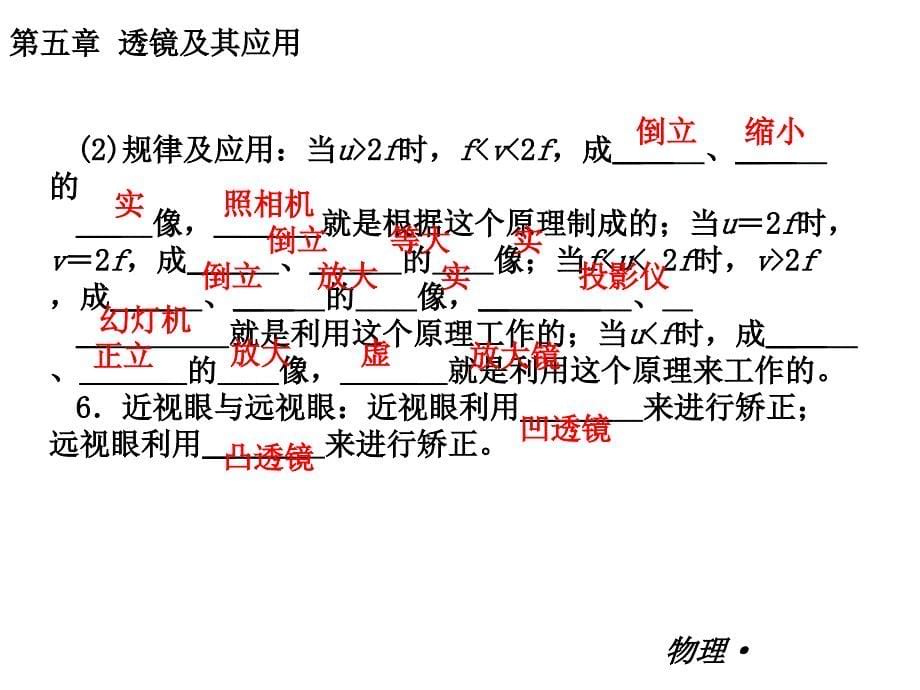 (课堂教学课件）八年级物理上册：第五章　透镜及其应用 课件（29PPT回眸教材析知识+典例精析+实战演习）_第5页