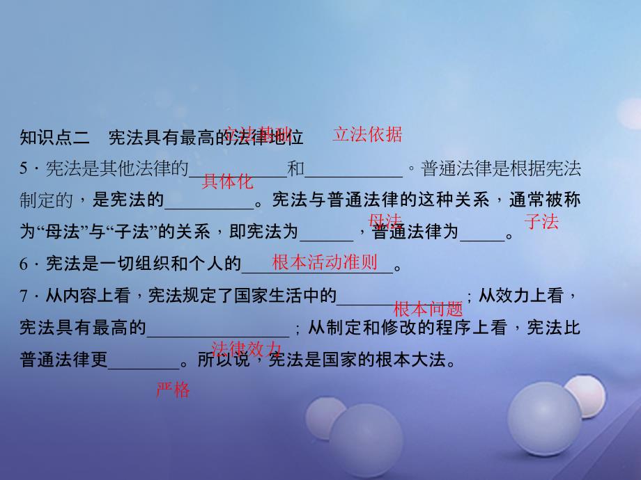 2017年秋九年级政治全册 第三单元 融入社会 肩负使命 第六课 参与政治生活 第二框 宪法是国家的根本大法课件 新人教版_第4页