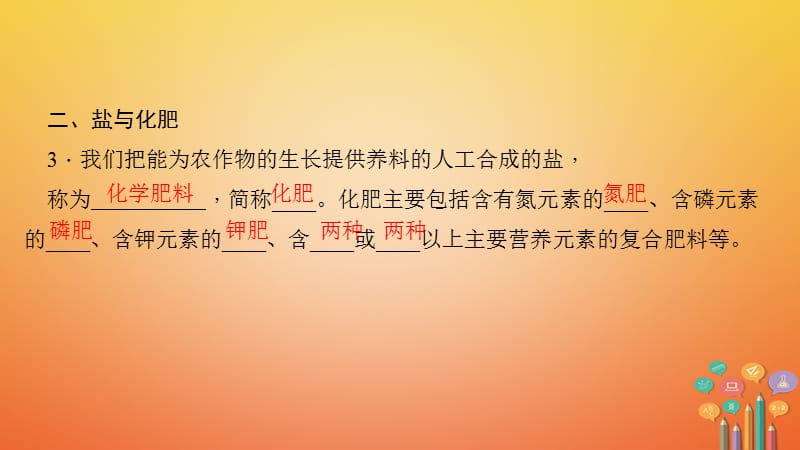 2017年秋九年级科学上册 1.6 几种重要的盐 课时2 盐和化肥习题课件 （新版）浙教版_第4页