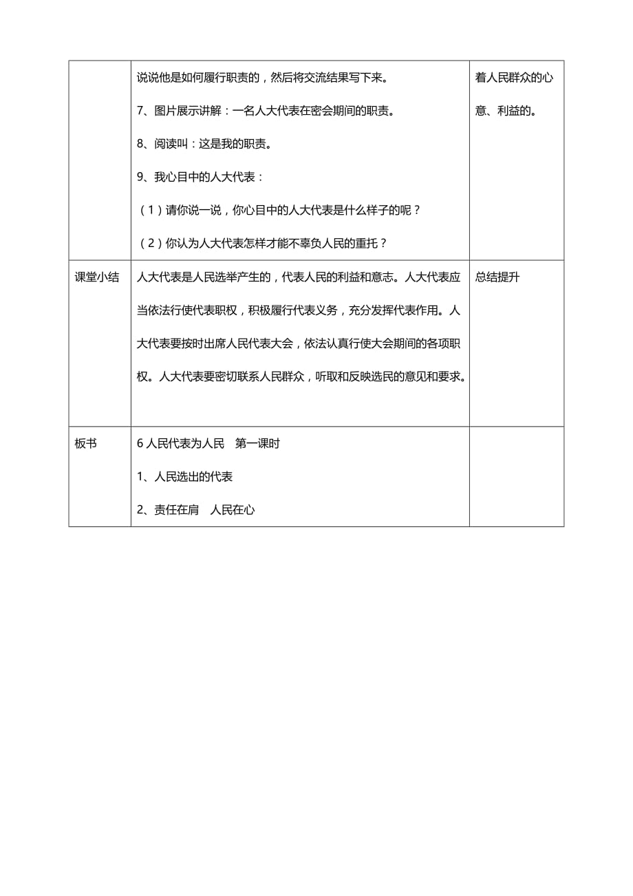 部编版道德与法治六年级上册6人民代表为人民第一课时教案_第3页