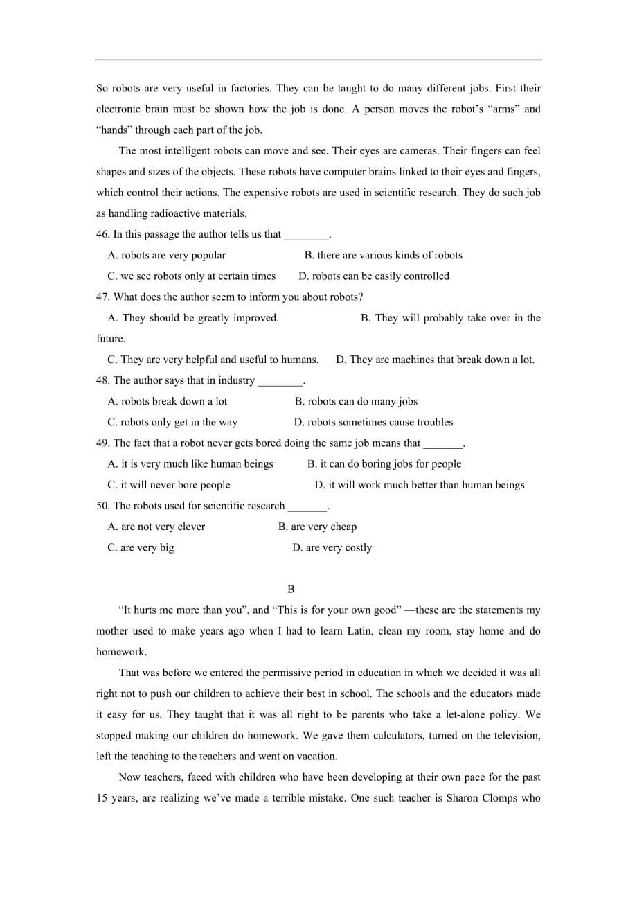 英语Unit3AtasteofEngishhumour单元同步测试2_第5页