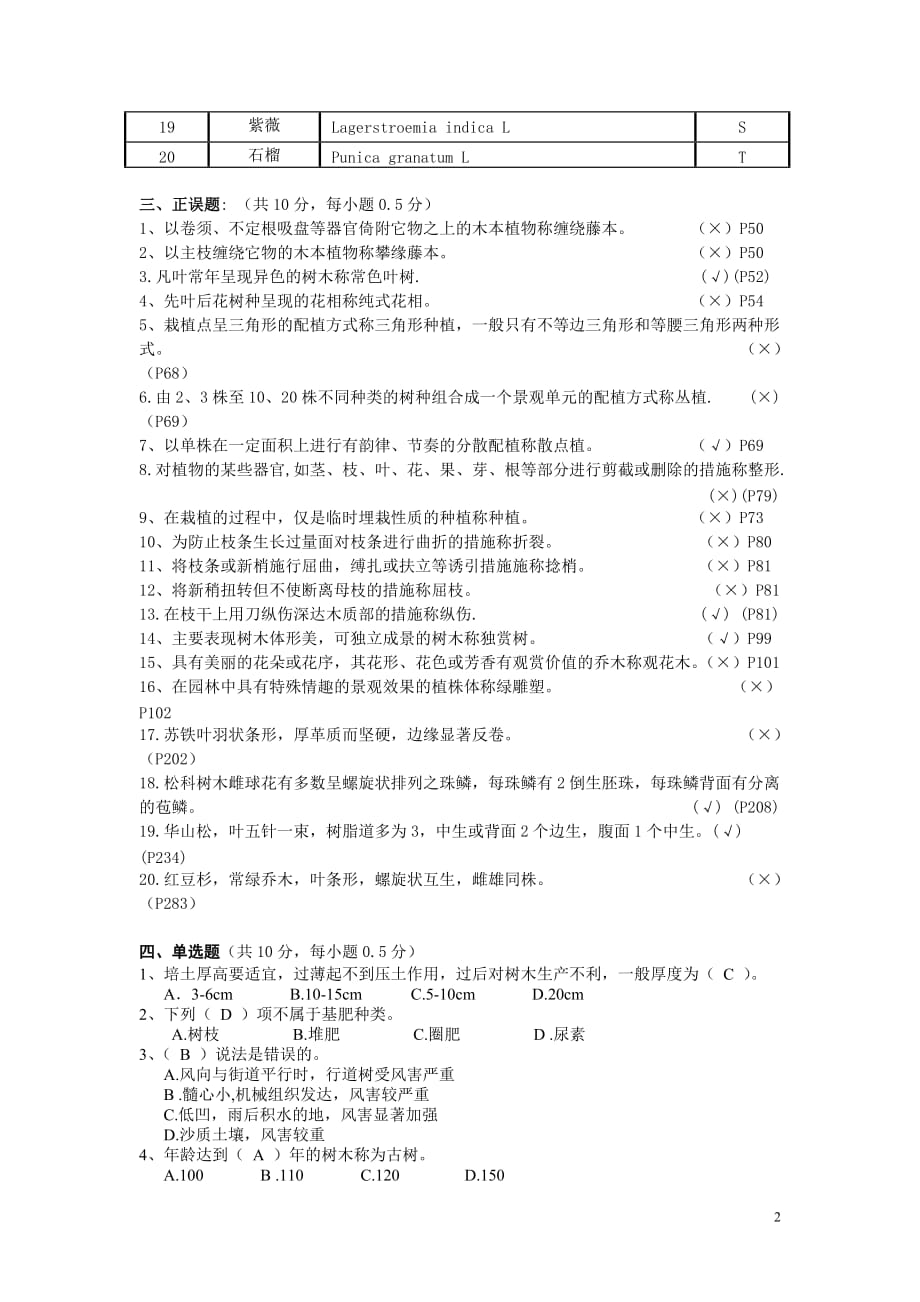 07园林树木B卷参考答案及评分标准.doc_第2页