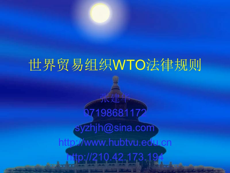 世界贸易组织WTO法律规则讲义教材_第1页