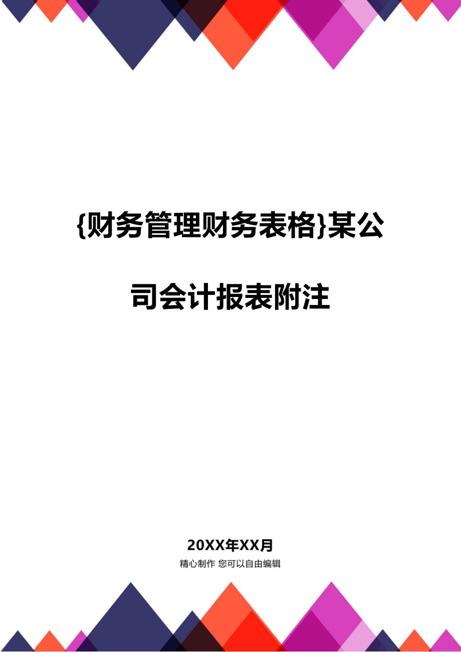 (2020年){财务管理财务表格}某公司会计报表附注_第1页