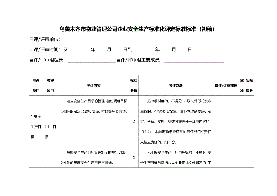 (2020年){安全生产管理}乌鲁木齐市物业管理公司企业安全生产标准化评定标准_第3页