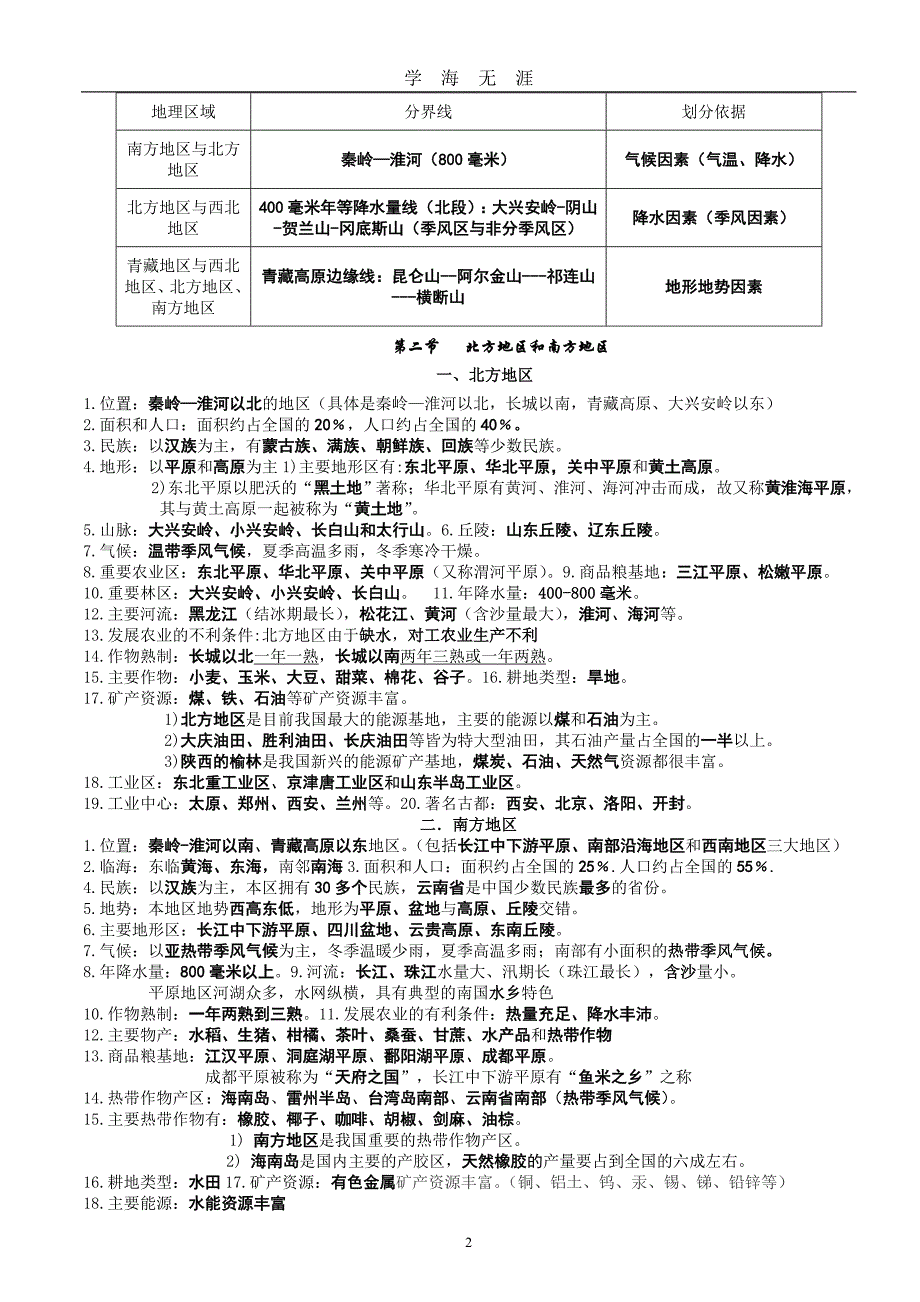 新湘教版八年级地理下册(全册)主要知识点（2020年九月整理）.doc_第2页