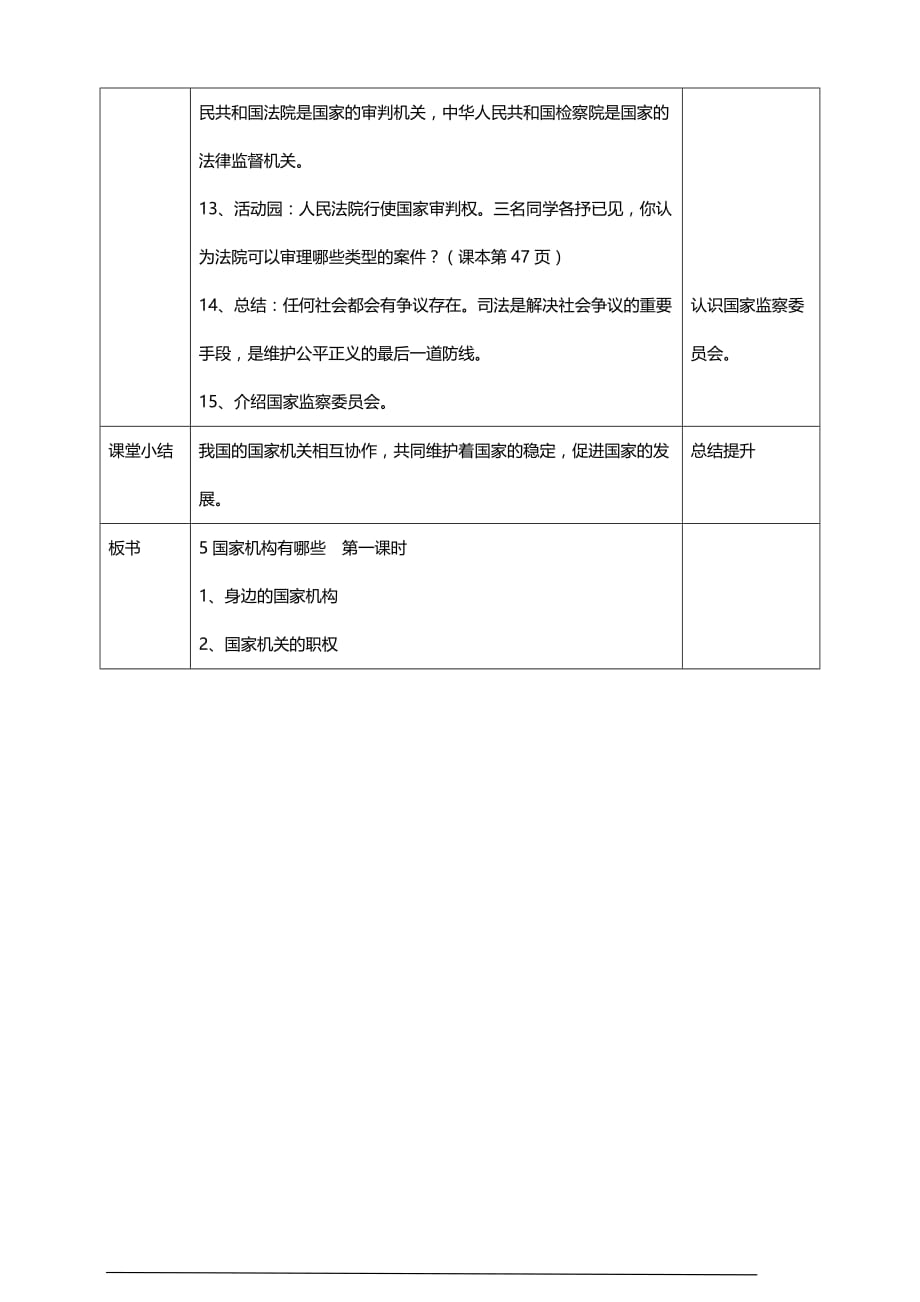 部编版道德与法治六年级上册5国家机构有哪些第一课时教案_第4页