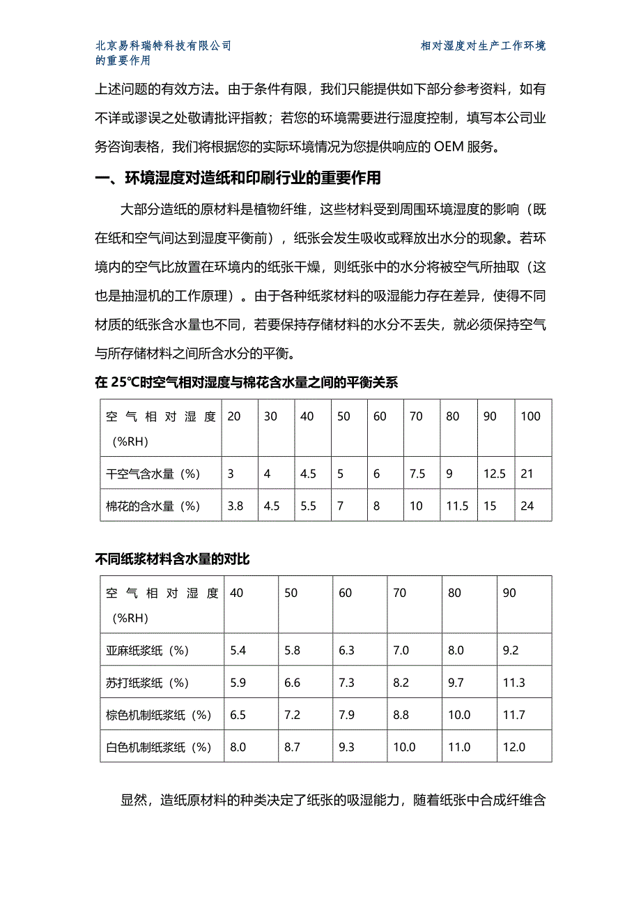 (2020年){生产管理知识}相对湿度对工业生产环境的重要作用某市易科瑞特科技公司_第4页