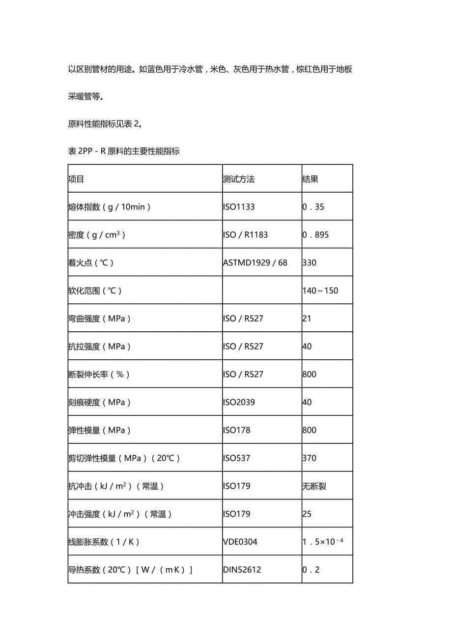 (2020年){生产管理知识}聚丙烯管生产工艺管_第5页