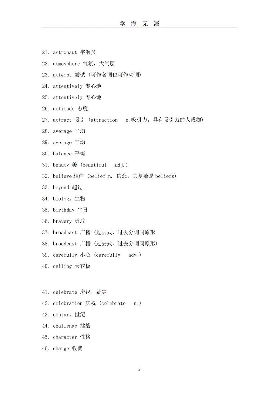 高考英语300个核心词（2020年九月整理）.doc_第2页