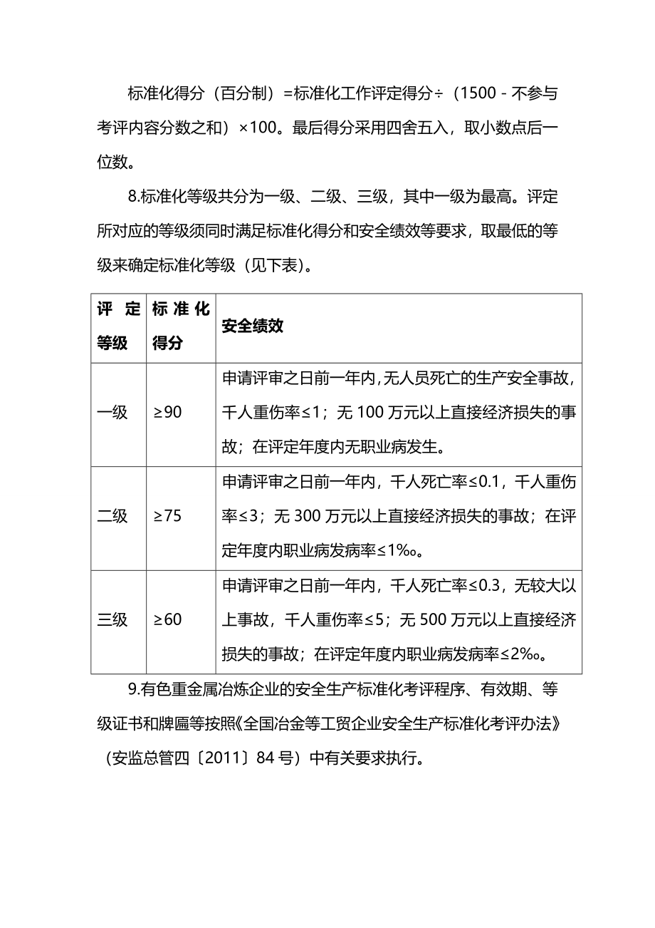 (2020年){安全生产管理}有色金属冶炼企业安全生产标准化评审标准_第2页