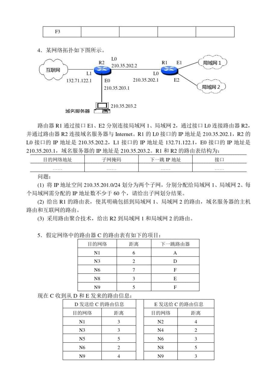 学第一学期计算机网络试卷[参照]_第5页