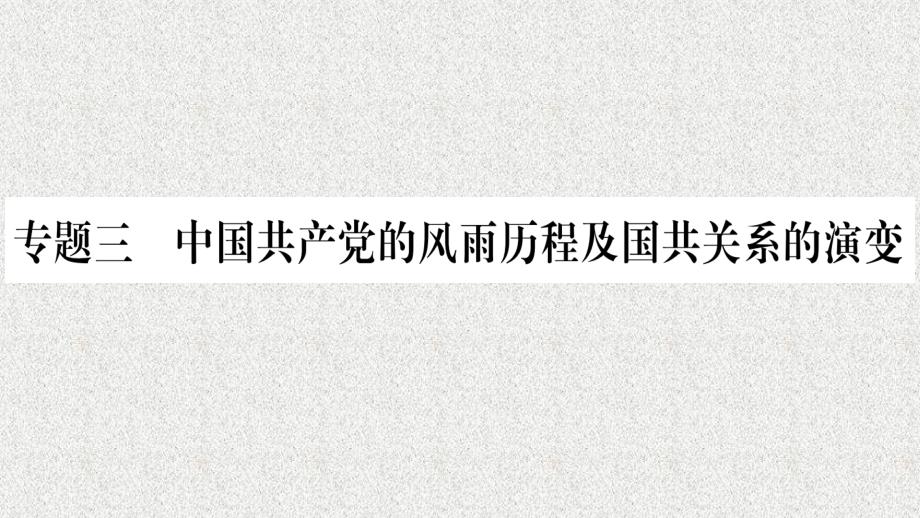 重庆市2019年中考历史复习第二篇知能综合提升专题突破三中国共产党的风雨历程及国共关系的演变课件20181222251_第1页