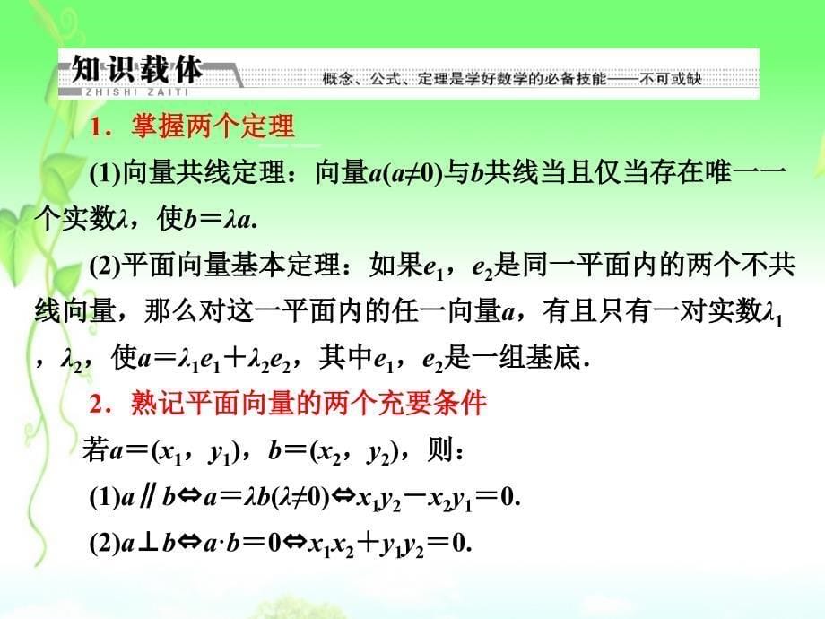 高考数学二轮复习 第一阶段 专题二 第三节 平面向量课件 理_第5页