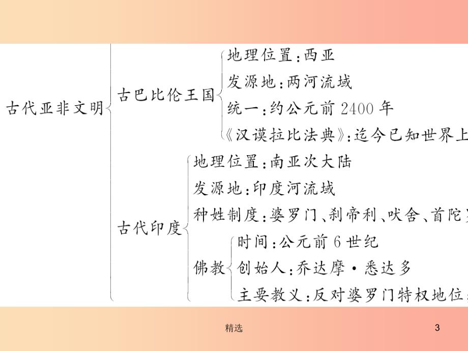 201X年秋九年级历史上册 第1单元 古代亚非文明整理与复习习题课件 新人教版_第3页