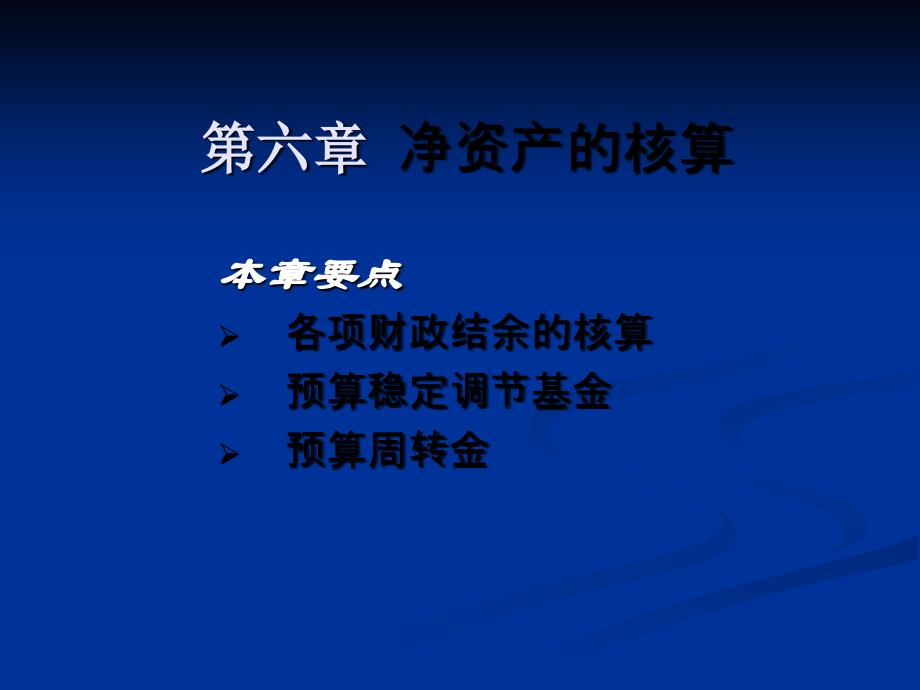 第六章财政总预算会计的净资产 ._第1页