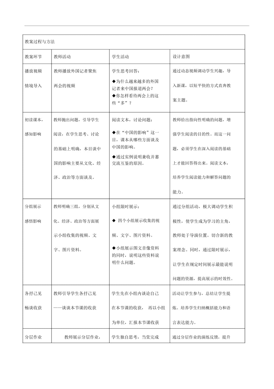 九下道法《与世界深度互动》教学设计_第3页