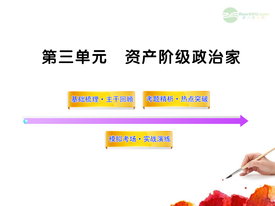 高中历史全程复习方略配套课件 第3单元 资产阶级革命家 岳麓版选修4_第1页