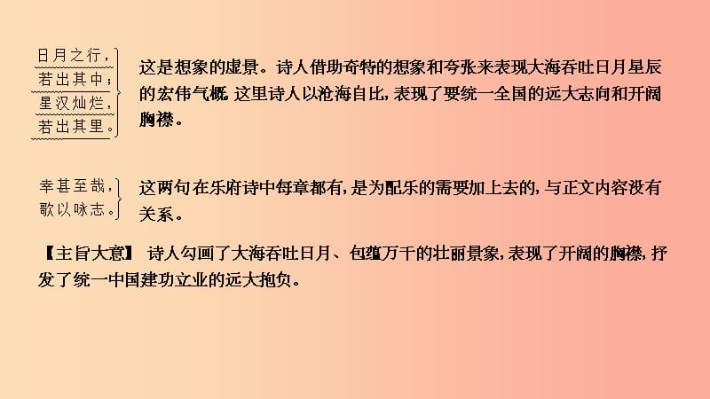 201X年中考语文总复习 第一部分 教材基础自测 七上 古诗文 古代诗歌四首 观沧海课件 新人教版_第3页