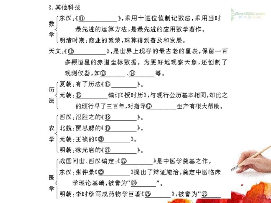 高中历史 第三单元《古代中国的科学技术与文学艺术》课件 （新人教必修3）_第5页