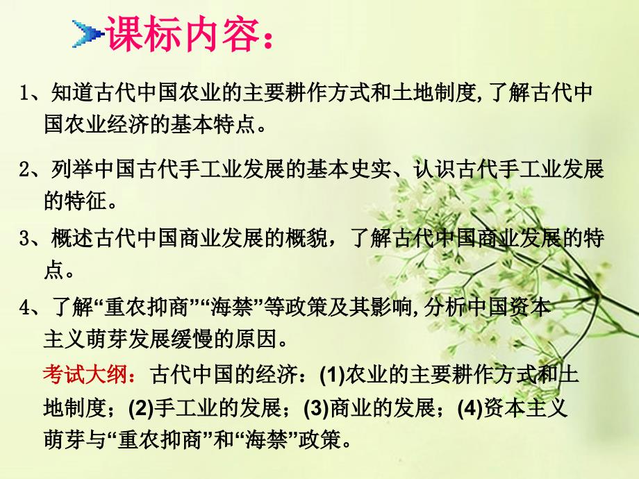 高考历史第一轮单元复习设计 专题09 古代中国经济的基本结构与特点课件 新人教版_第2页