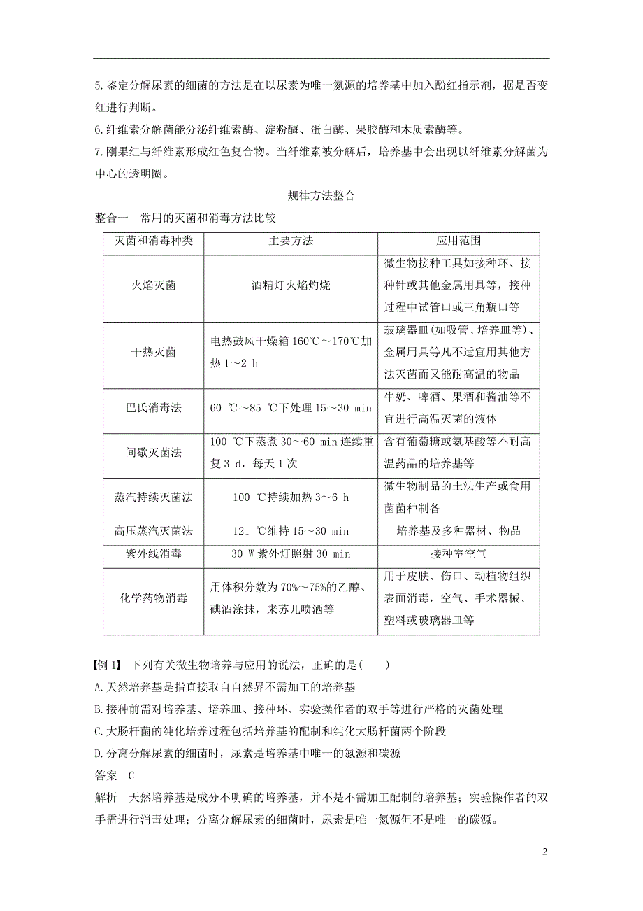 高中生物第1章微生物技术章末提升同步备课教学案北师大选修1_第2页