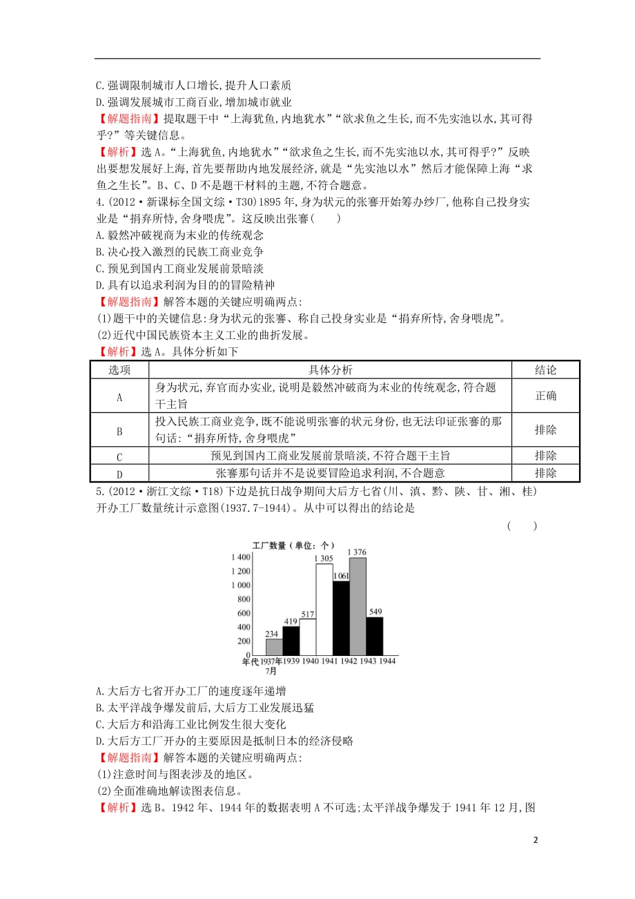 高中历史考点11近代中国经济结构的变动与资本主义的曲折发展含高考试题人民_第2页