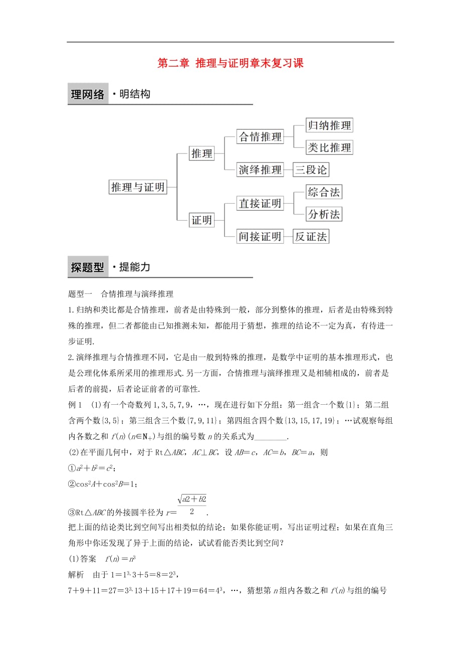 高中数学第二章推理与证明章末复习课学案新人教B版选修1-2_第1页