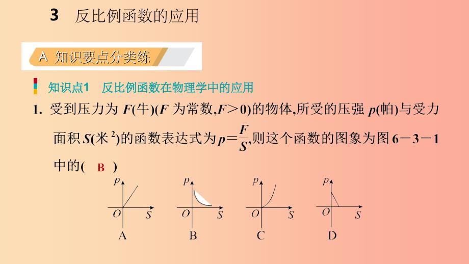 201X年秋九年级数学上册第六章反比例函数3反比例函数的应用习题课件（新版）北师大版_第3页